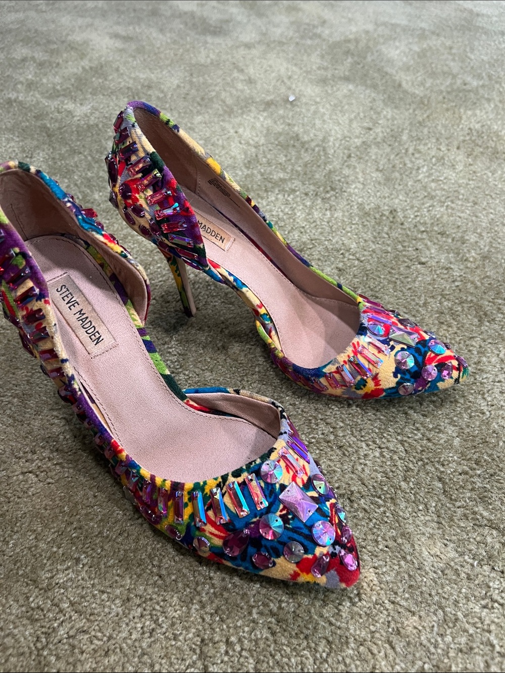 Steve Madden Multicolor Sequin & Bead Pointed-Toe Pumps
